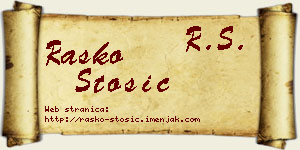 Raško Stošić vizit kartica
